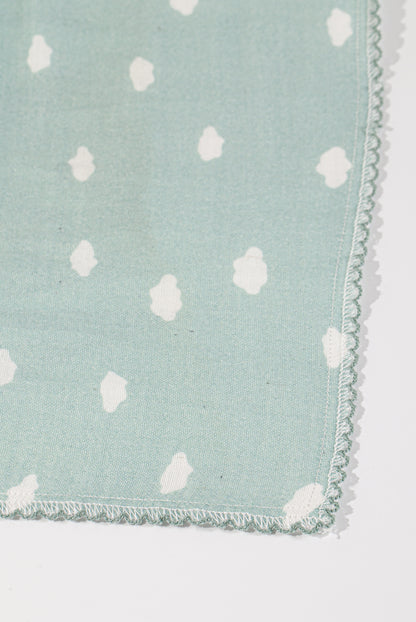 Wholesale Cotton Gauze Bath Towel Four-Layers Cotton Gauze Hook Edge Baby Bath Towel White Green White Dot Color White Label Manufacturer