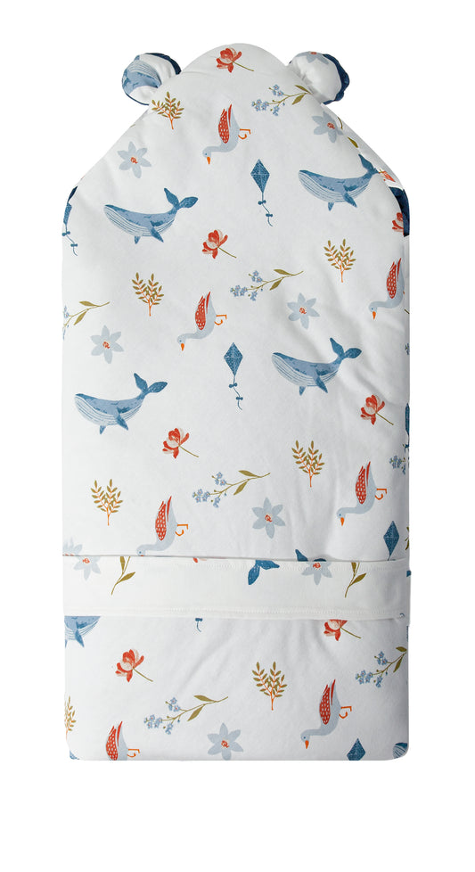 Wholesale Organic Newborn Baby Swaddle Blue Blanket White Label Manufacturer